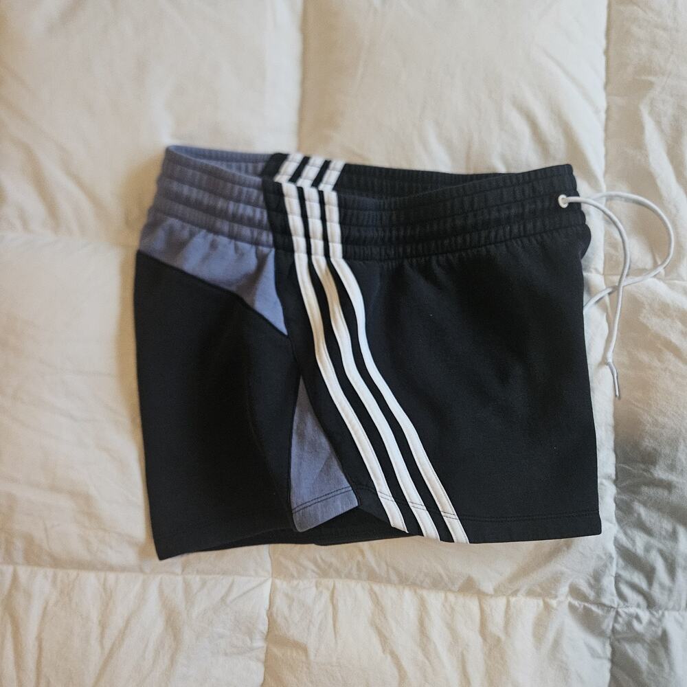 adidas Women's H24161, H43939 Running Yoga Shorts Black And Blue Small Euc - Picture 2 of 5